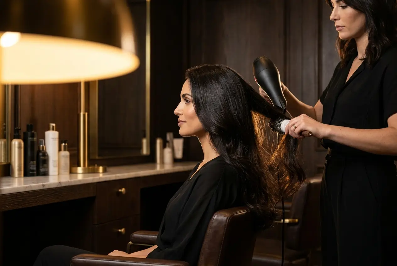Damenhaarschnitt und Föhnen im Friseursalon Stuttgart